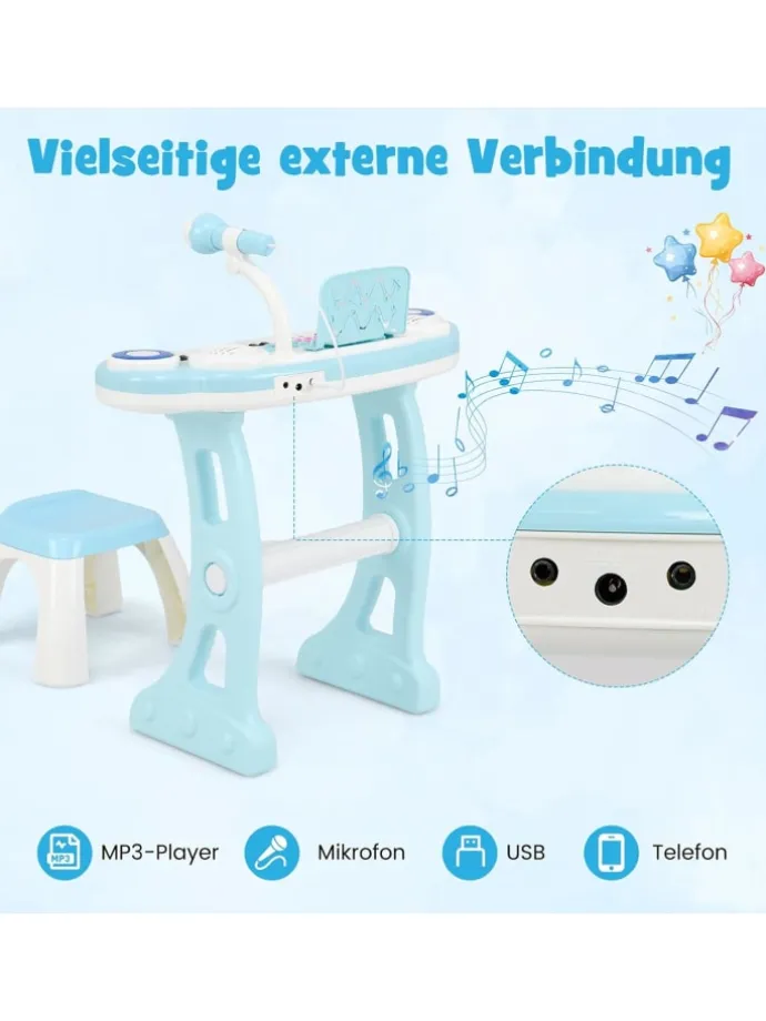 37 Tasten Klaviertastatur mit Licht in Blau