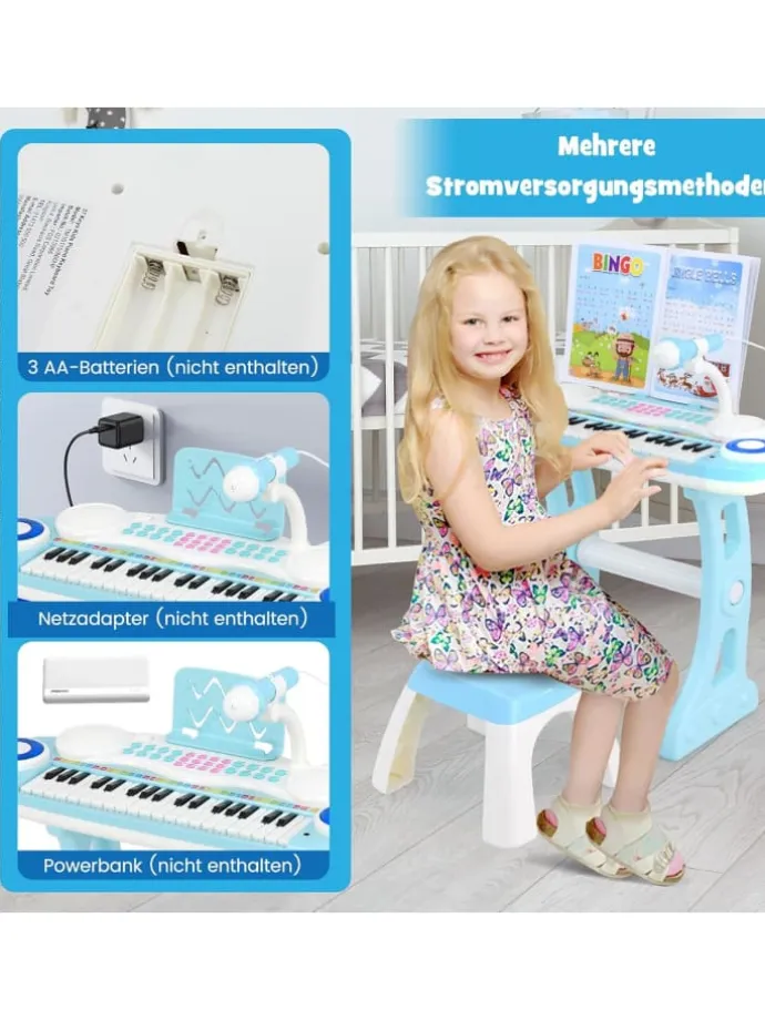 37 Tasten Klaviertastatur mit Licht in Blau