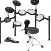 8 tlg. E-Drum Sets faltbar in Schwarz