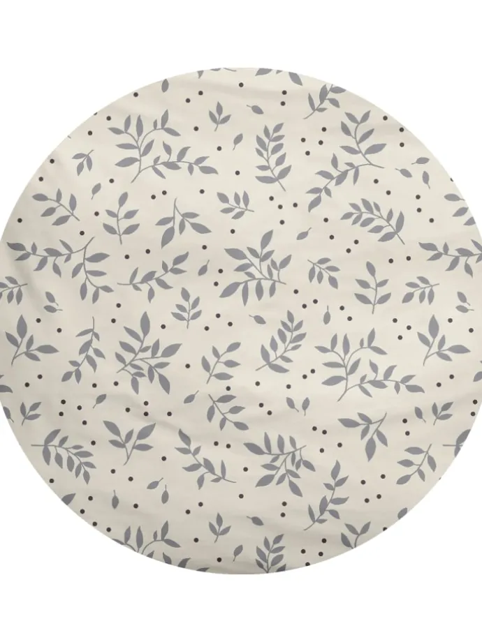 2 tlg. Feinbiber Bettwäsche 100x135cm Floral Neutrale Natur in Weiß/ Grau