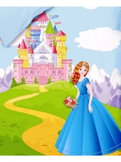 2 tlg. Renforcé Bettwäsche 100x135cm Prinzessin in Blau
