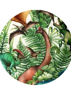 2 tlg. Renforcé Bettwäsche 135x200cm Dinosaurier Urwald in Grün
