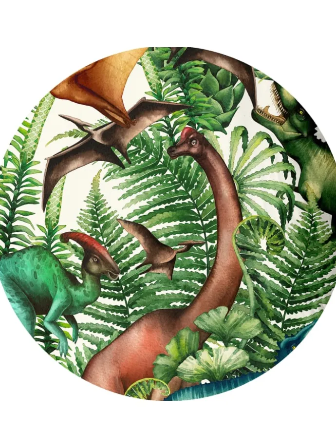 2 tlg. Renforcé Bettwäsche 135x200cm Dinosaurier Urwald in Grün