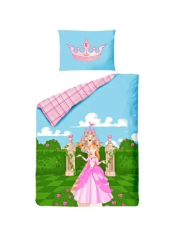 2 tlg. Renforcé Bettwäsche 100x135cm Prinzessin in Rosa