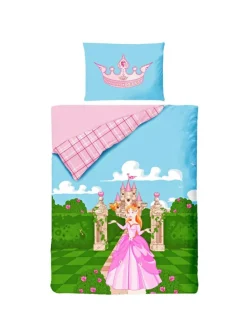 2 tlg. Renforcé Bettwäsche 100x135cm Prinzessin in Rosa