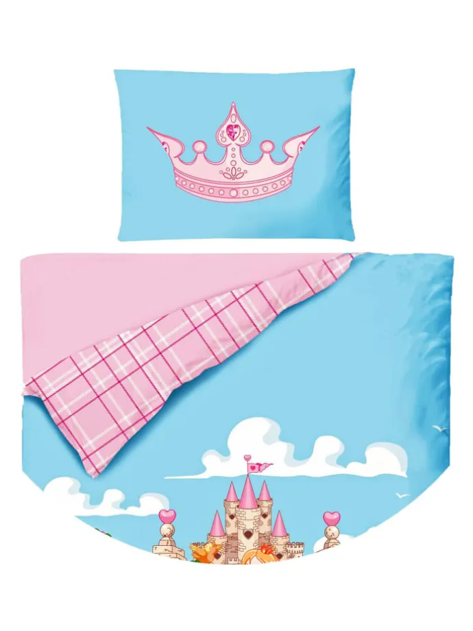 2 tlg. Renforcé Bettwäsche 100x135cm Prinzessin in Rosa