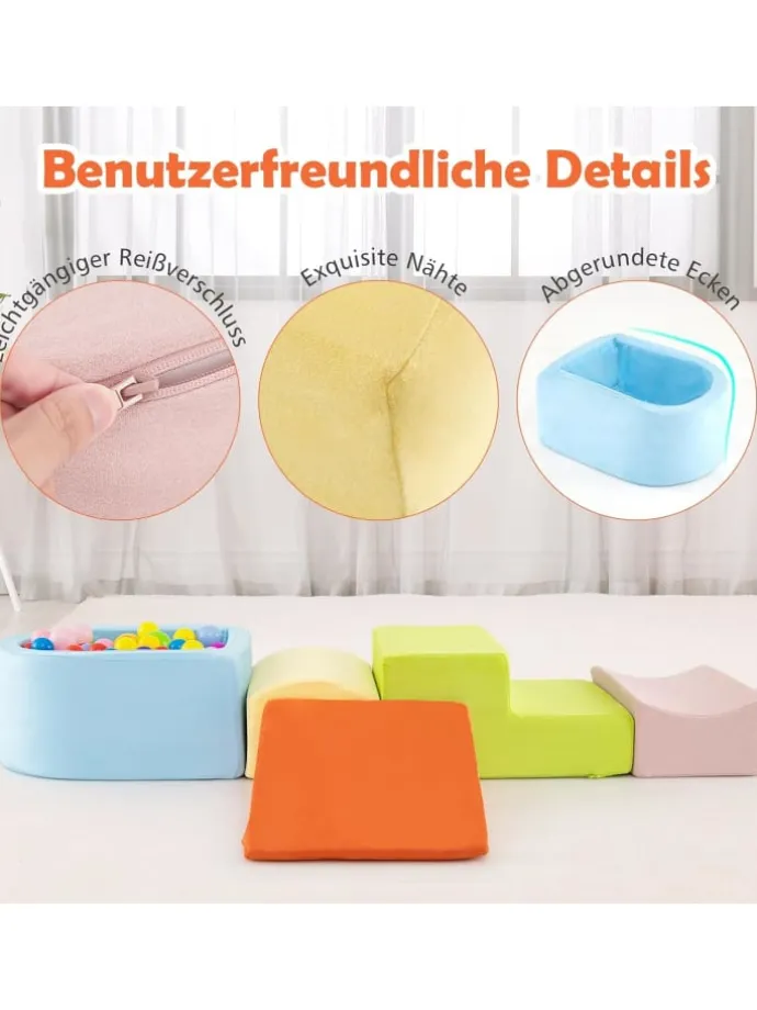 5 TLG. Schaumstoffbausteine in Bunt