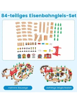 80 tlg. Set Eisenbahn in Bunt