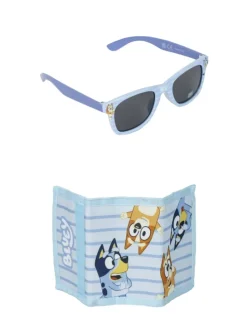 2 tlg. Set: Sonnenbrille mit Portemonnaie in Hell-Blau