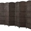 6 tlg. Trennwand Raumteiler 273 x 180 cm in Braun