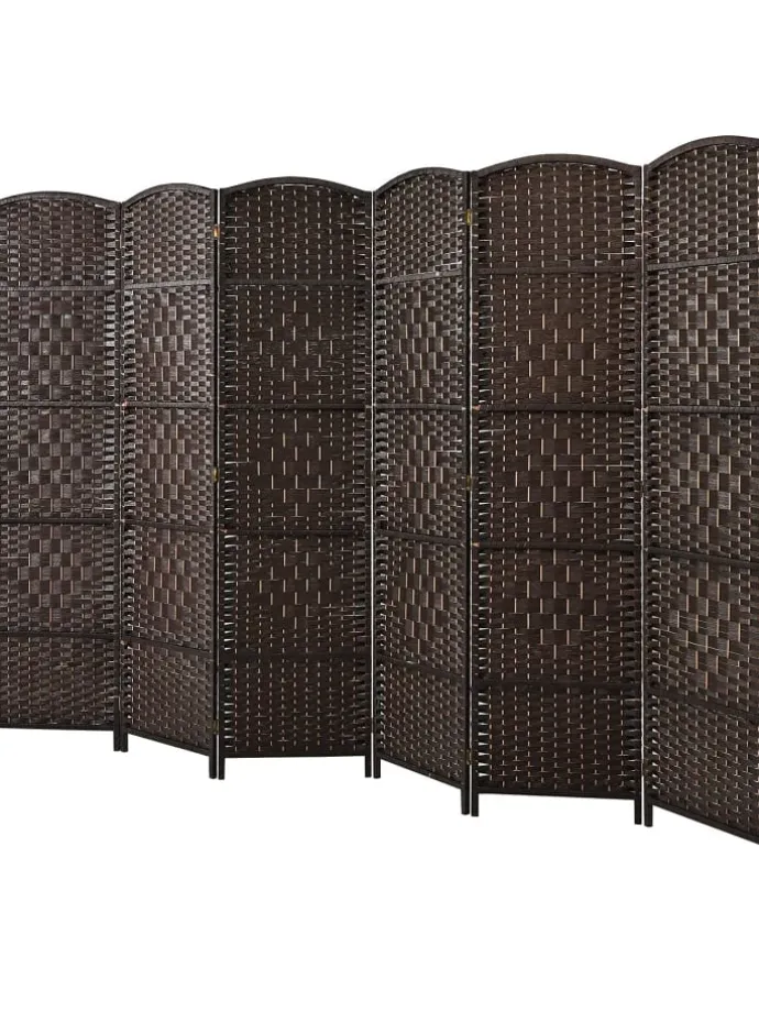 6 tlg. Trennwand Raumteiler 273 x 180 cm in Braun