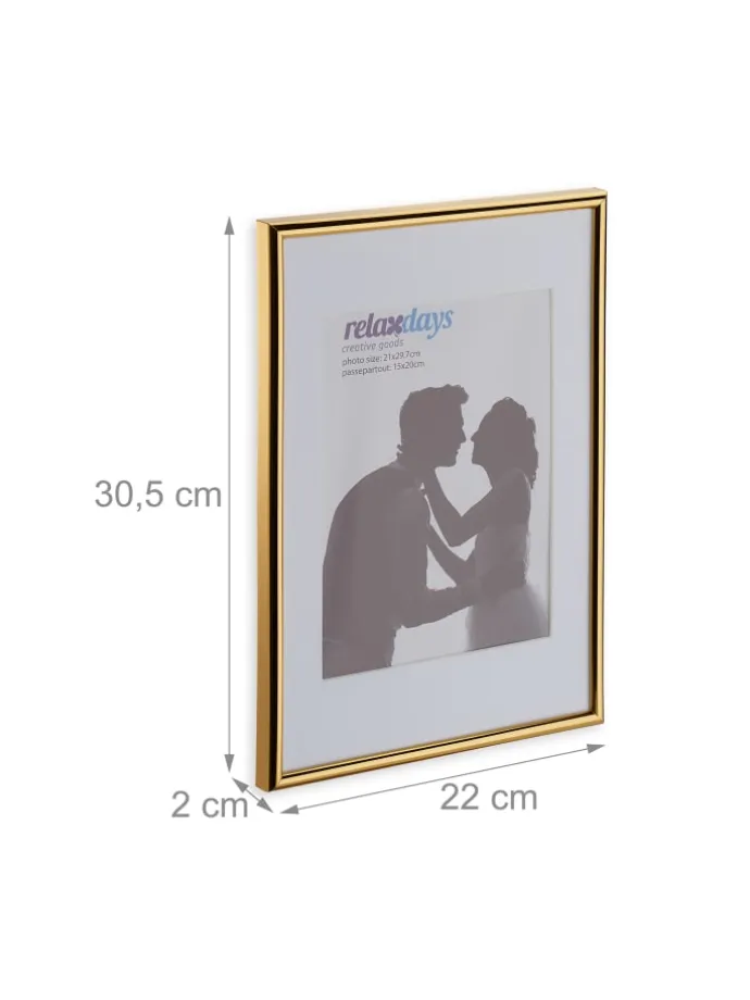 4 x Bilderrahmen "A4" in Gold