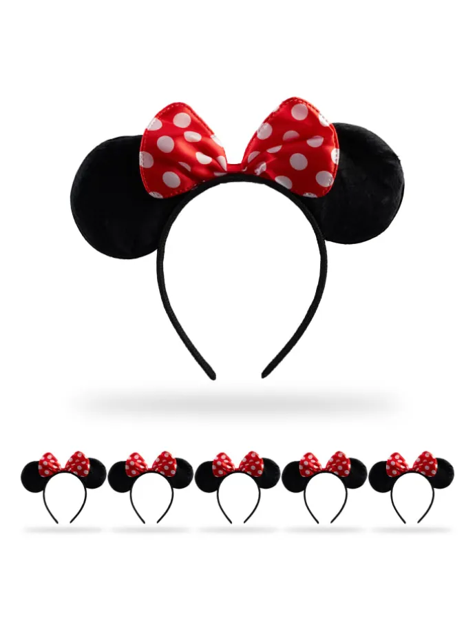 6 x Haarreif in Schwarz/Rot