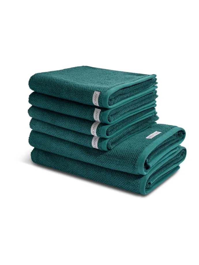 4 X Handtuch 2 X Duschtuch im Set Selection in Moosgrün