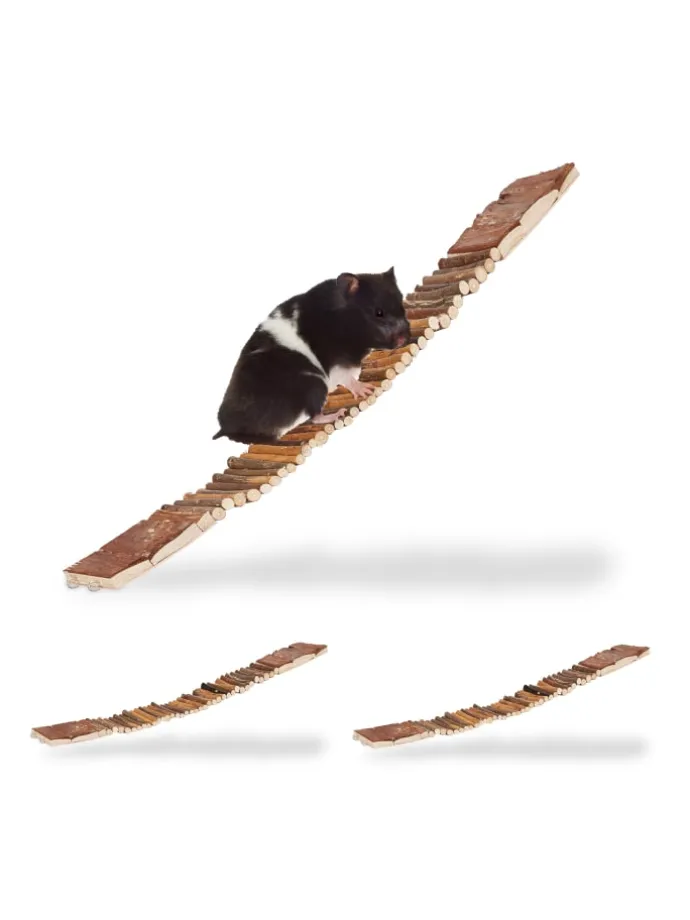 3 x Hängebrücke Nager in Natur - (B)55 x (H)1,5 x (T)10 cm