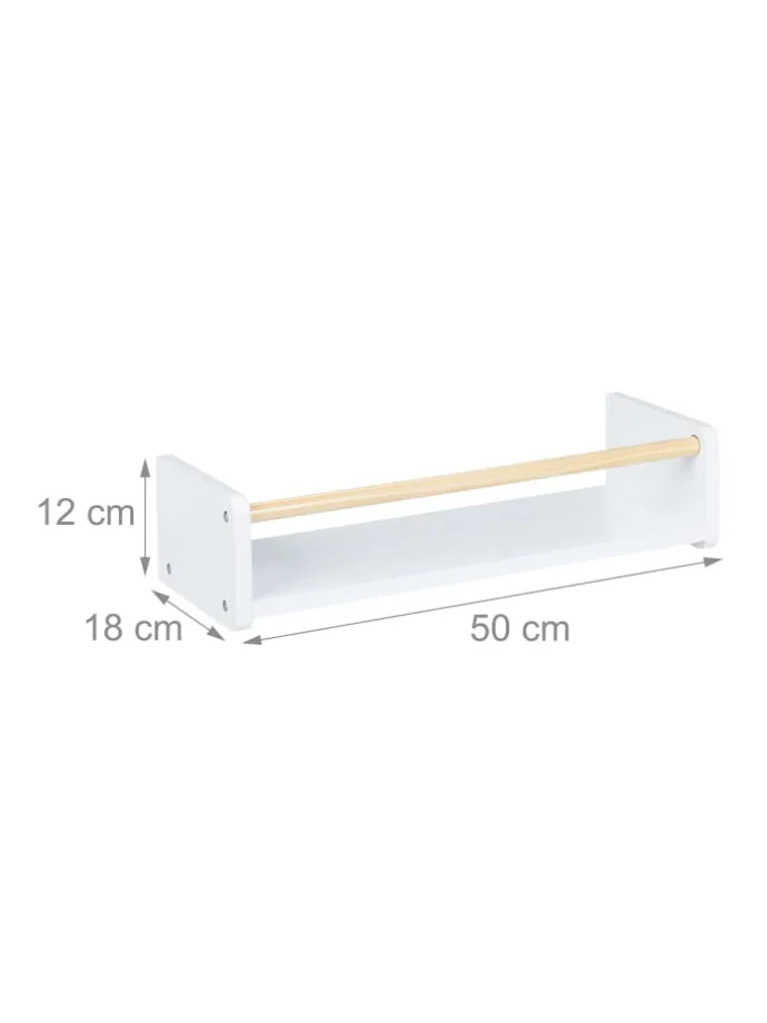 3 x Kinderregal in Weiß/ Natur - (B)50 x (H)12 x (T)18 cm