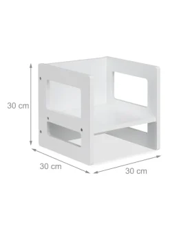 2 x Kindersitzhocker in Weiß - (B)30 x (H)30 x (T)30 cm