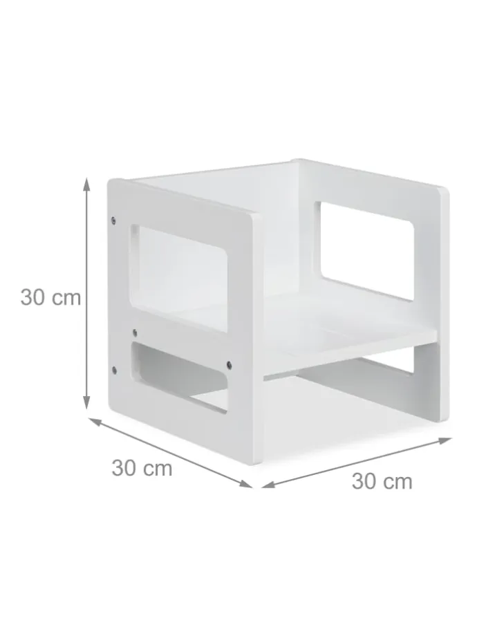 2 x Kindersitzhocker in Weiß - (B)30 x (H)30 x (T)30 cm