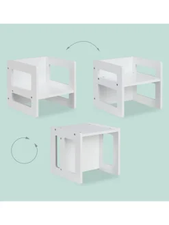 2 x Kindersitzhocker in Weiß - (B)30 x (H)30 x (T)30 cm