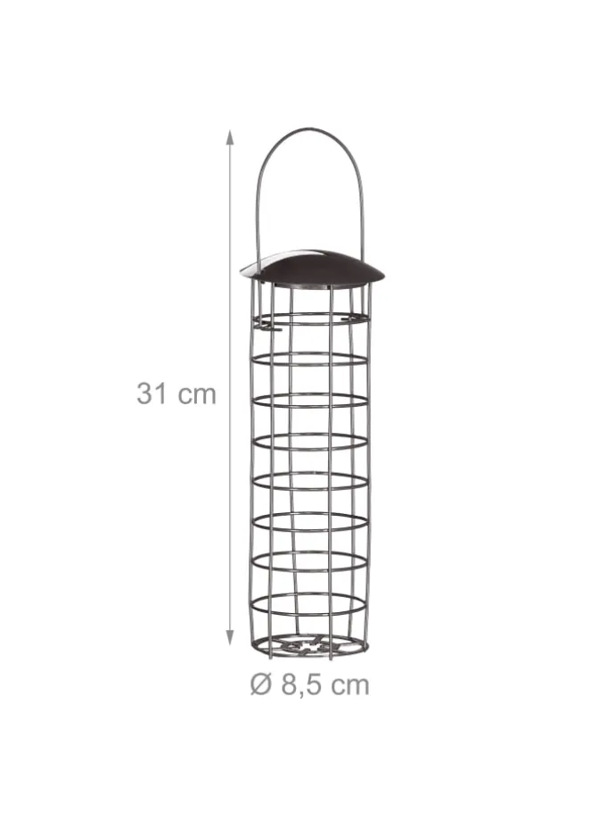 10 x Meisenknödelhalter in Grau - (H)31 x Ø 8,5 cm