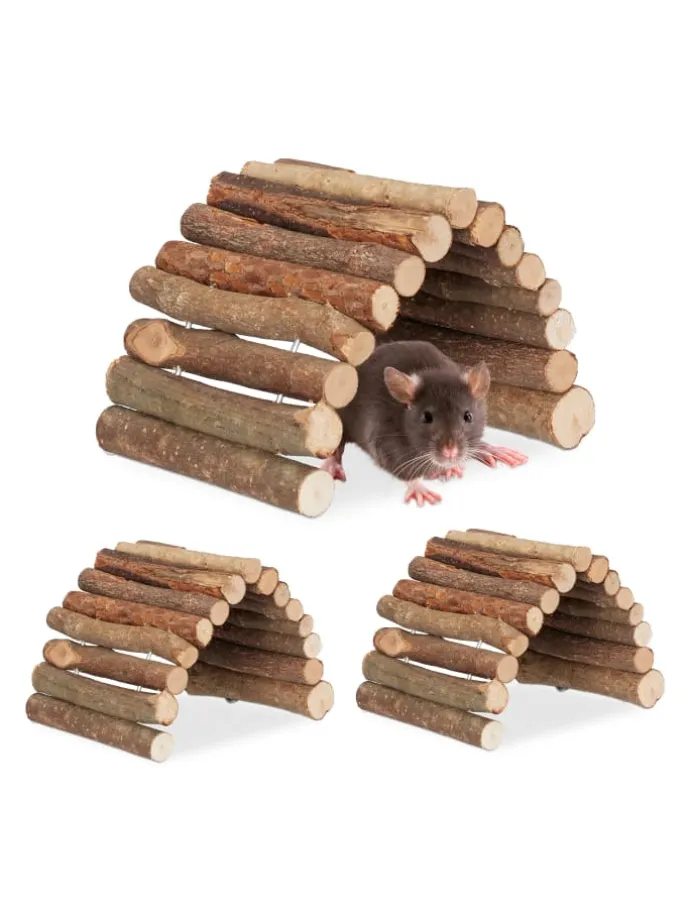 3 x Nagerbrücke in Natur - (B)10 x (T)22 cm