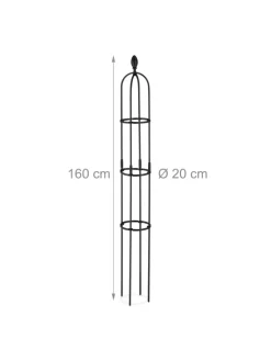 2 x Rankhilfe in Schwarz - (H)160 x Ø 20 cm