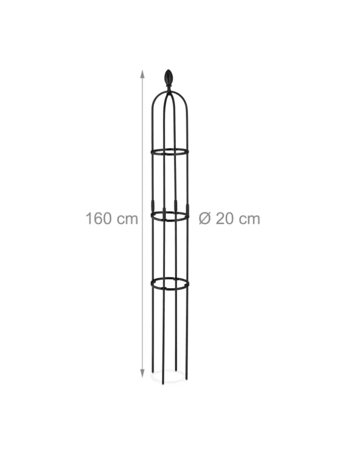 2 x Rankhilfe in Schwarz - (H)160 x Ø 20 cm