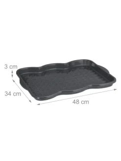 3 x Schuhabtropfschale in Grau - (B)48 x (H)3 x (T)34 cm