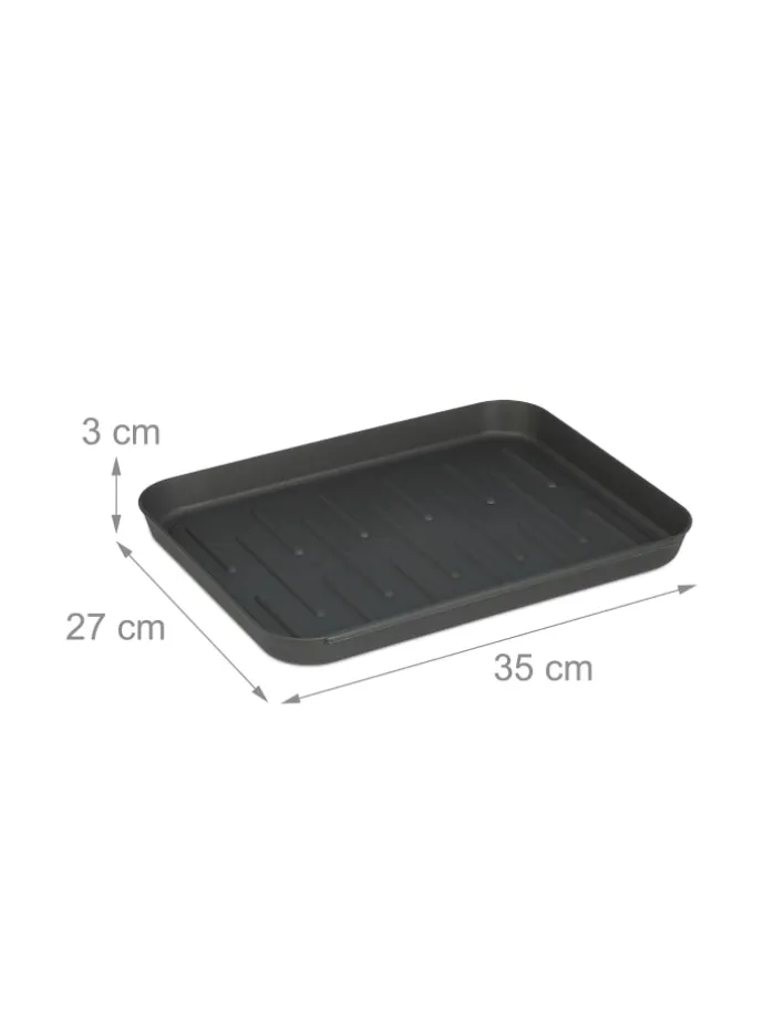 6 x Schuhabtropfschale in Grau - (B)35 x (H)3 x (T)27 cm