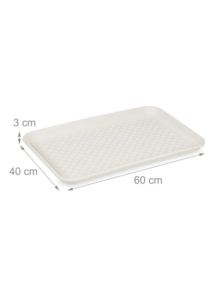 3 x Schuhabtropfschale in Weiß - (B)60 x (H)3 x (T)40 cm