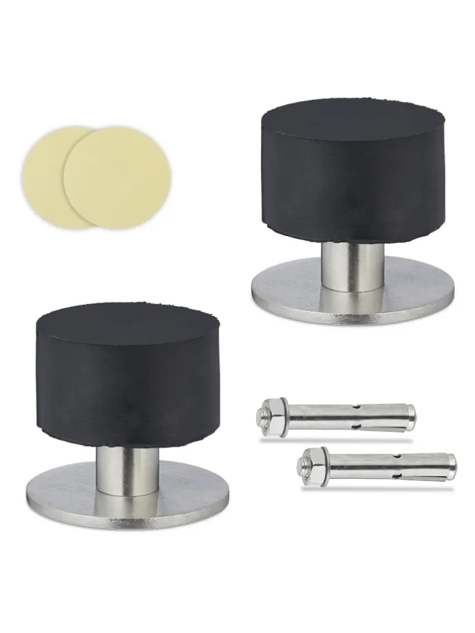 2 x Türstopper in Schwarz/ Silber
