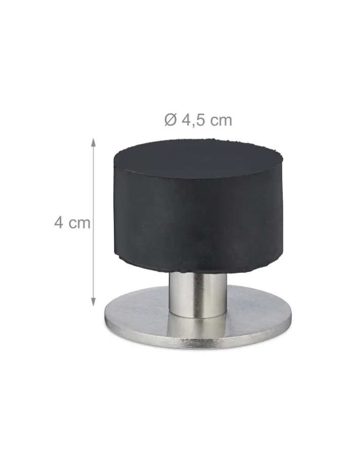 2 x Türstopper in Schwarz/ Silber