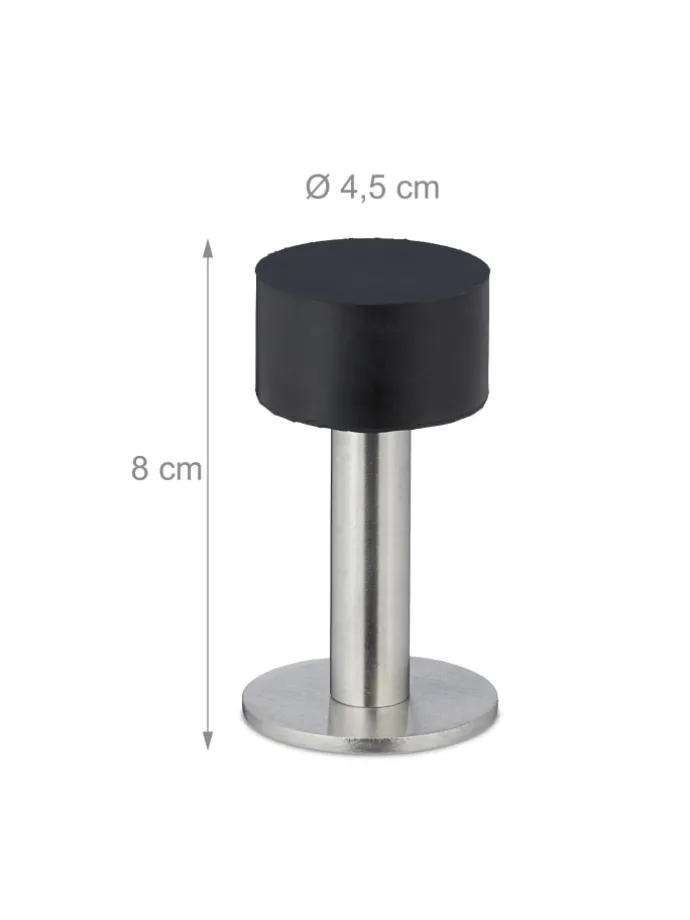 2 x Türstopper in Schwarz/ Silber