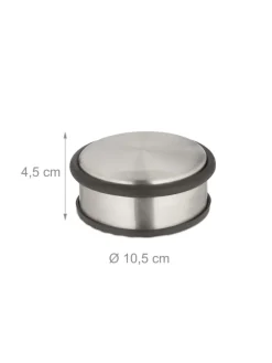 2 x Türstopper in Silber/ Schwarz - (H)4,5 x Ø 10,5 cm