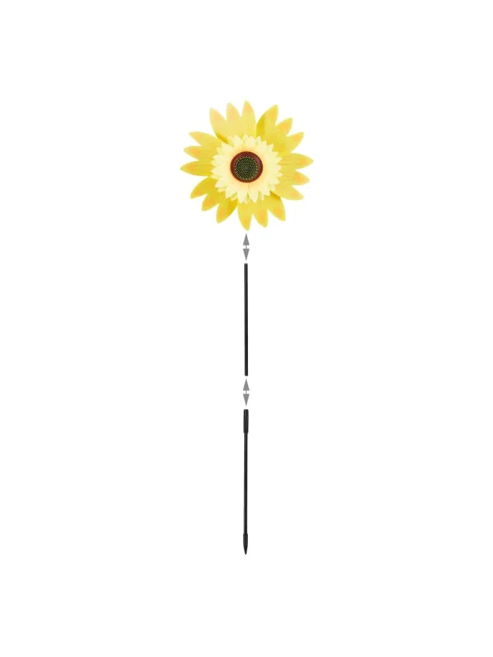 2 x Windrad "Sonnenblume" in Gelb - (B)29 x (H)76 x (T)8 cm