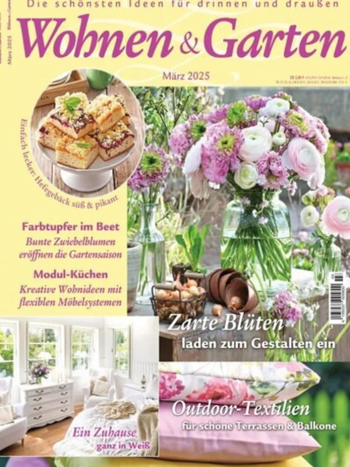 12 x WOHNEN & GARTEN Zeitschrift (Gutschein für Jahres Abo)