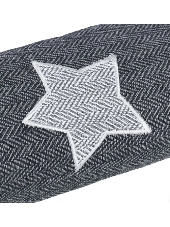 2 x Zugluftstopper "Stern" in Grau - 76 cm