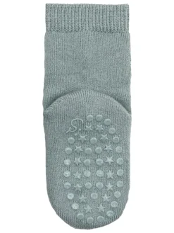 ABS Socken Wolle uni in sattes grün