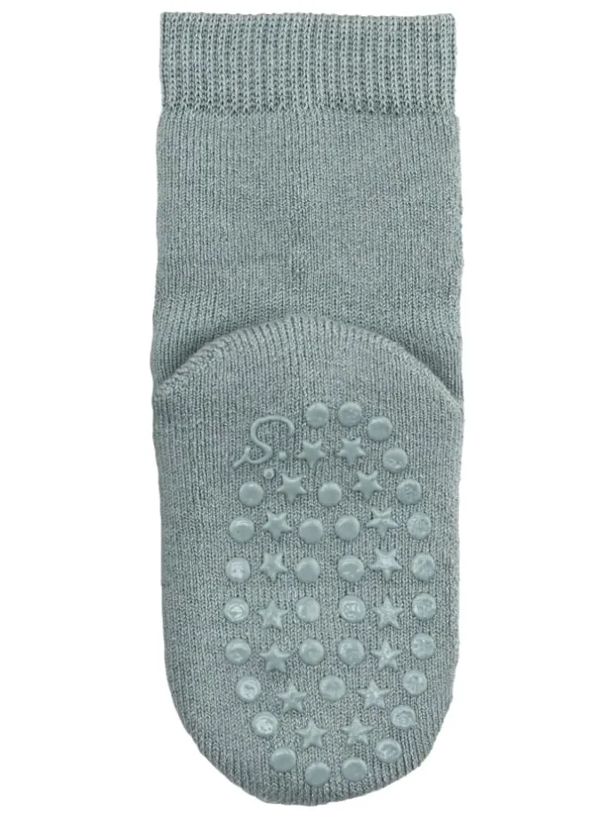 ABS Socken Wolle uni in sattes grün