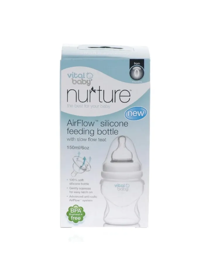 Airflow Weithals Silikon-Flasche 150ml transparent