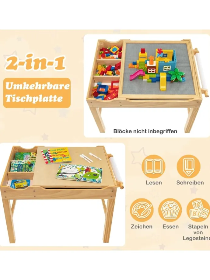 Aktivitätstisch 2 in 1 in Beige