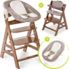 Alpha Plus Walnut Newborn Set - 4-tlg. Hochstuhl in braun,beige