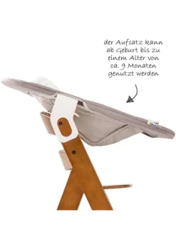 Alpha Plus Walnut Newborn Set - 4-tlg. Hochstuhl in braun,beige