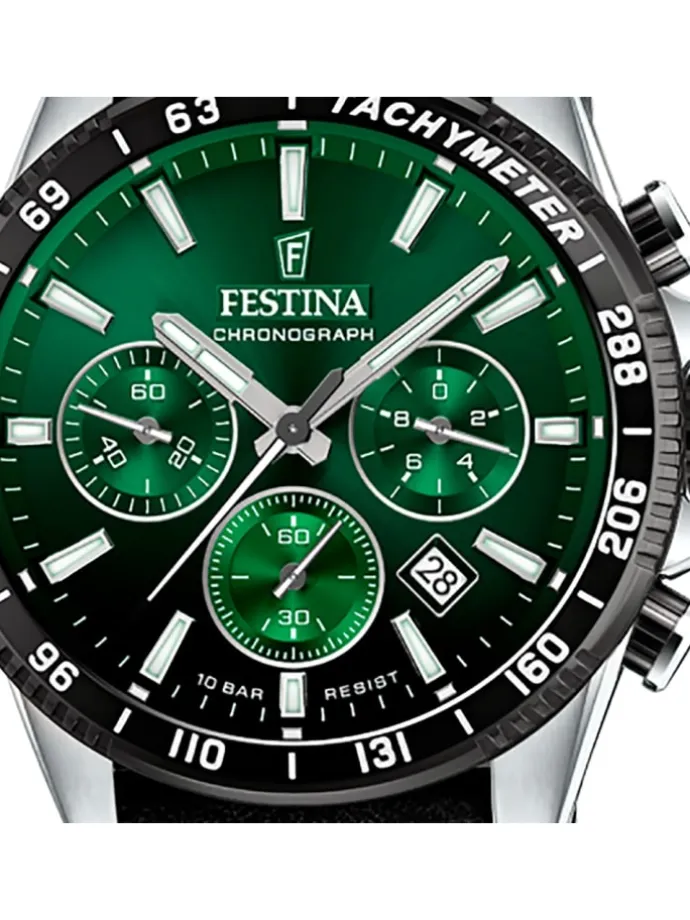 Analog-Armbanduhr Festina Timeless Chronograph schwarz groß (ca. 45mm)