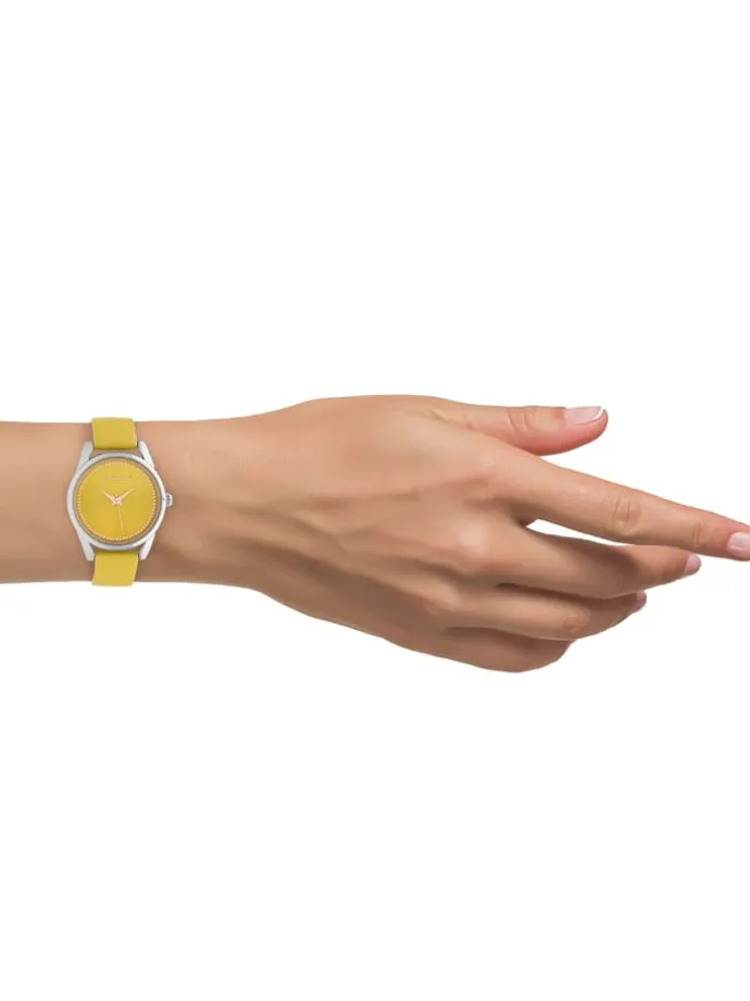 Analog-Armbanduhr Oozoo JR gelb mittel (ca. 32mm)