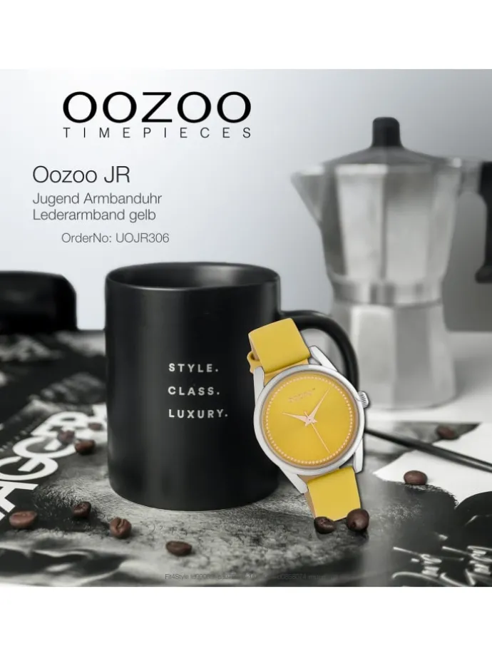 Analog-Armbanduhr Oozoo JR gelb mittel (ca. 32mm)