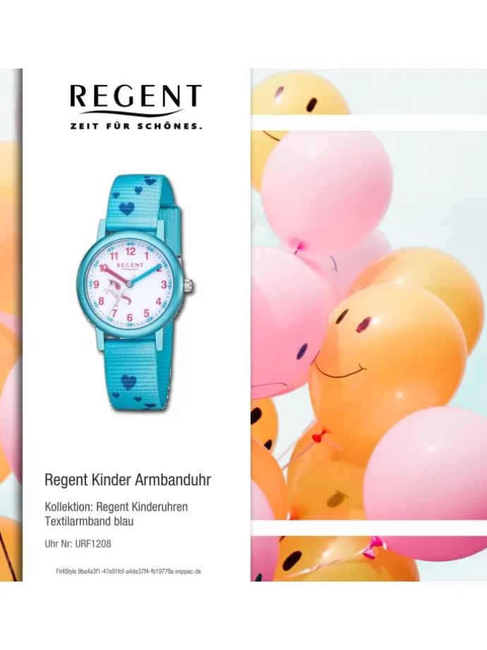 Analog-Armbanduhr Regent Kinderuhren blau klein (ca. 29mm)