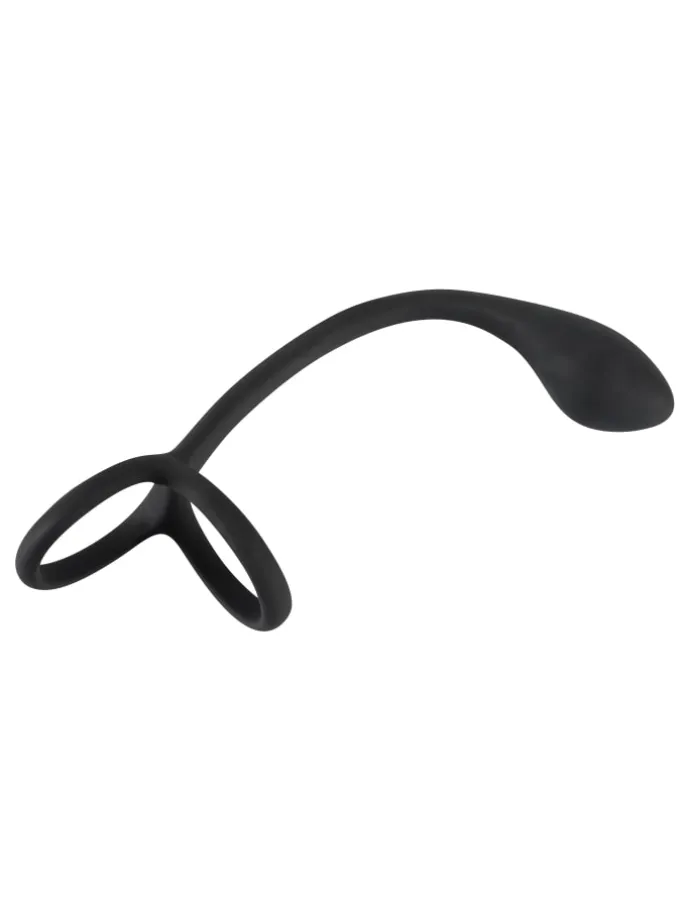 Analplug mit Penisring Cock & ball ring with butt plug in schwarz