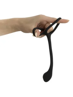 Analplug mit Penisring Cock & ball ring with butt plug in schwarz
