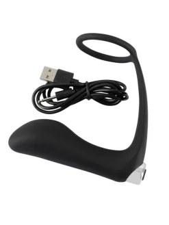 Analplug mit Penisring Vibrating Ring & Plug in schwarz